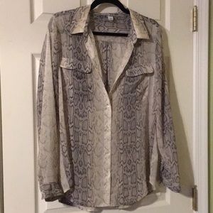 Sheer snakeskin blouse